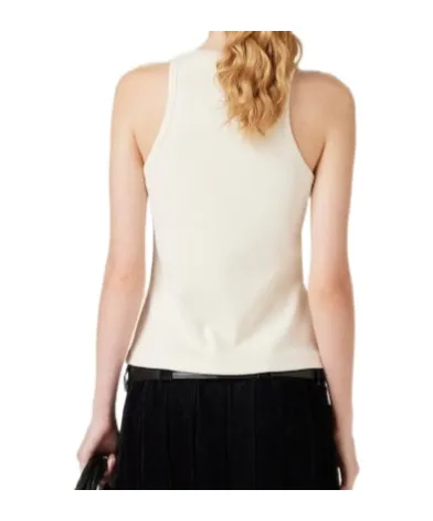 Miu Miu Logo-Embellished Ribbed Sleeveless Top