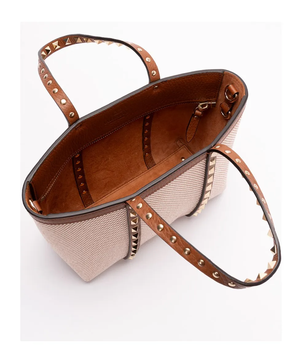 Valentino Garavani Checkered Stud Detailed Tote Bag