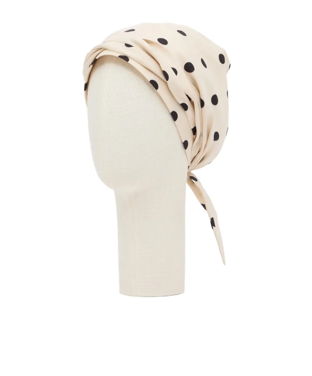 Valentino Polka Dot-Printed Gathered Head Scarf