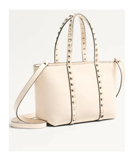 Valentino Garavani Rockstud Small Shopping Bag In Grainy Calfskin