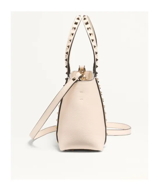 Valentino Garavani Rockstud Small Shopping Bag In Grainy Calfskin