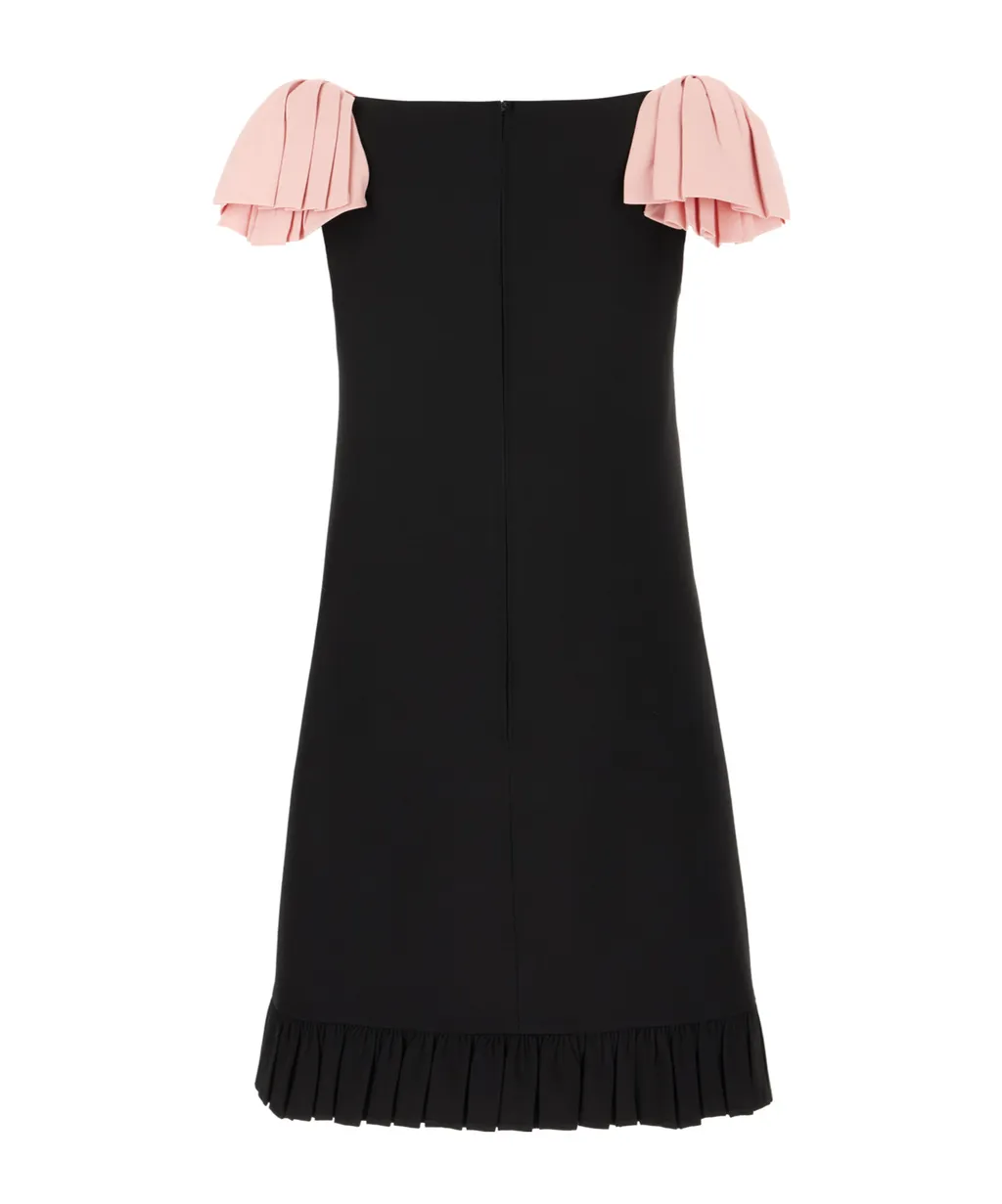 Valentino Crepe Couture Flared Hem Mini Dress