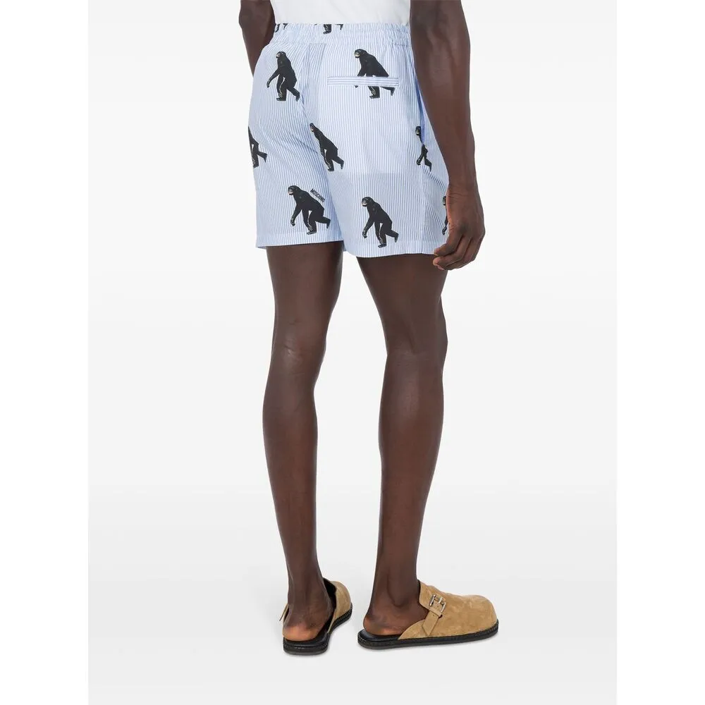 Graphic-Print Striped Shorts