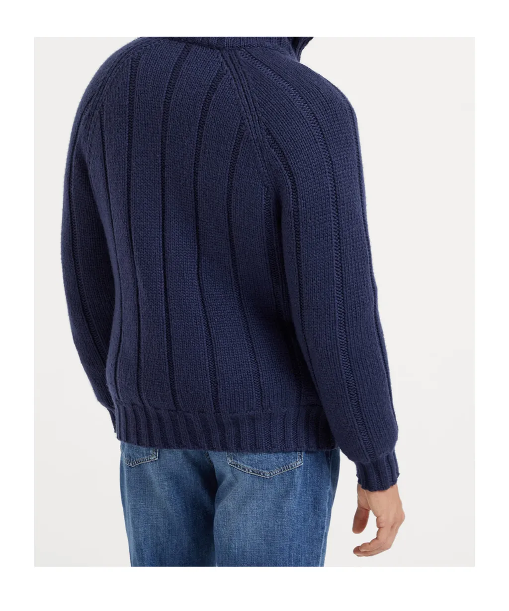Brunello Cucinelli Zip-Up Ribbed-Knit Jacket