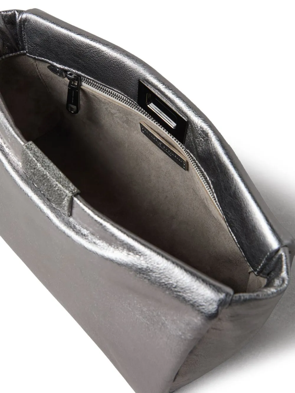 Brunello Cucinelli Lamé Metallic Clutch Bag