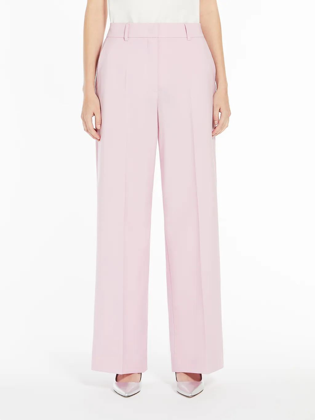 Wool Canvas Palazzo Trousers