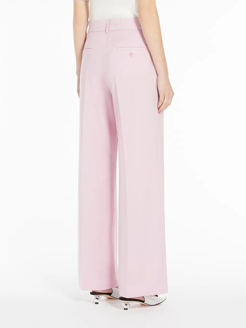 Wool Canvas Palazzo Trousers