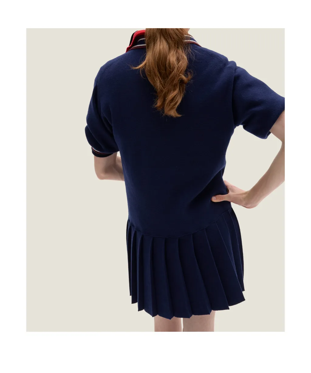 Miu Miu Logo-Patch Short-Sleeved Mini Polo Dress