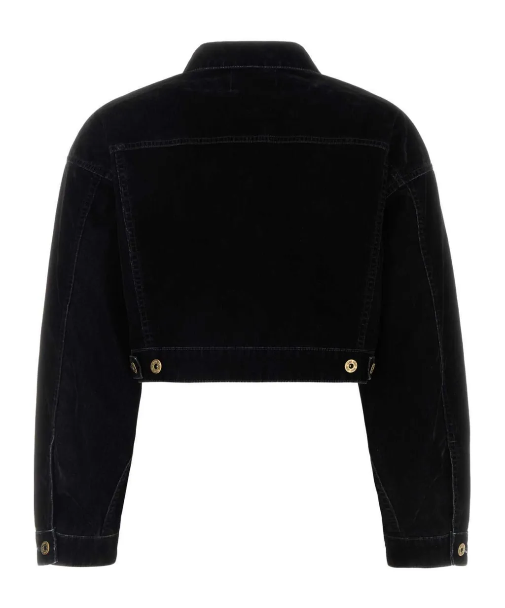 Miu Miu Buttoned Cropped Velvet Jacket