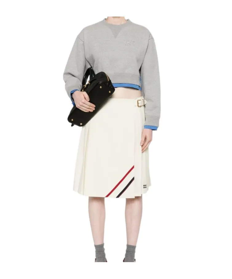 Miu Miu Logo-Patch Cropped Sweatshirt