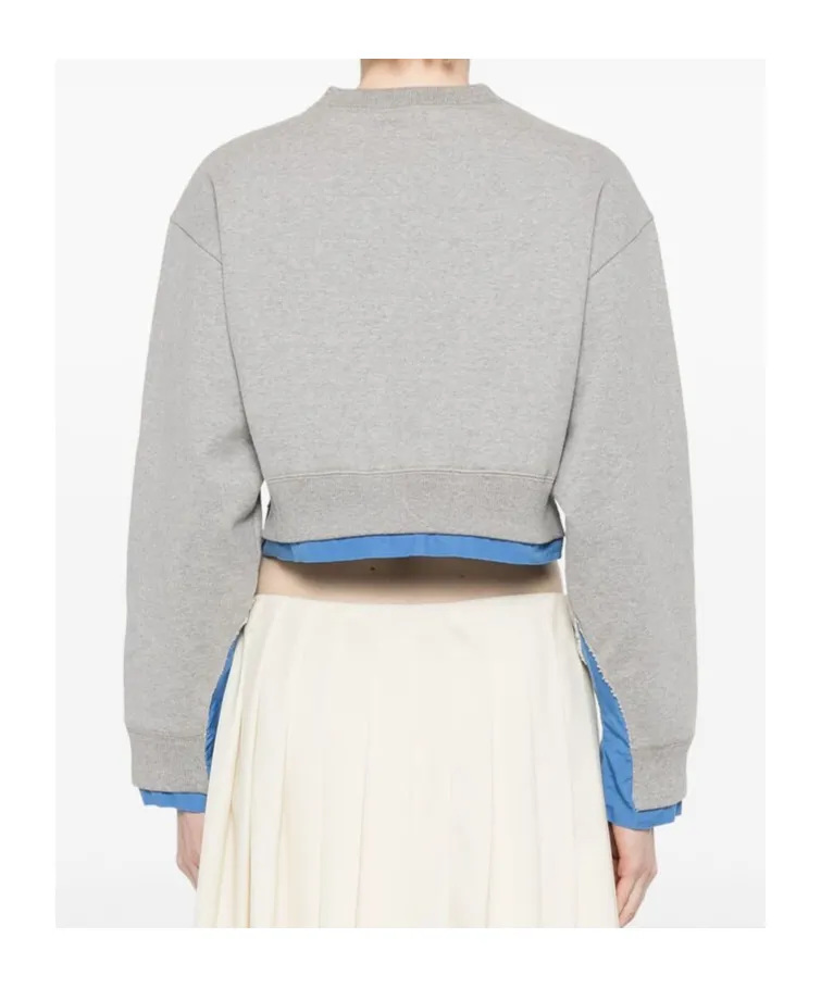 Miu Miu Logo-Patch Cropped Sweatshirt