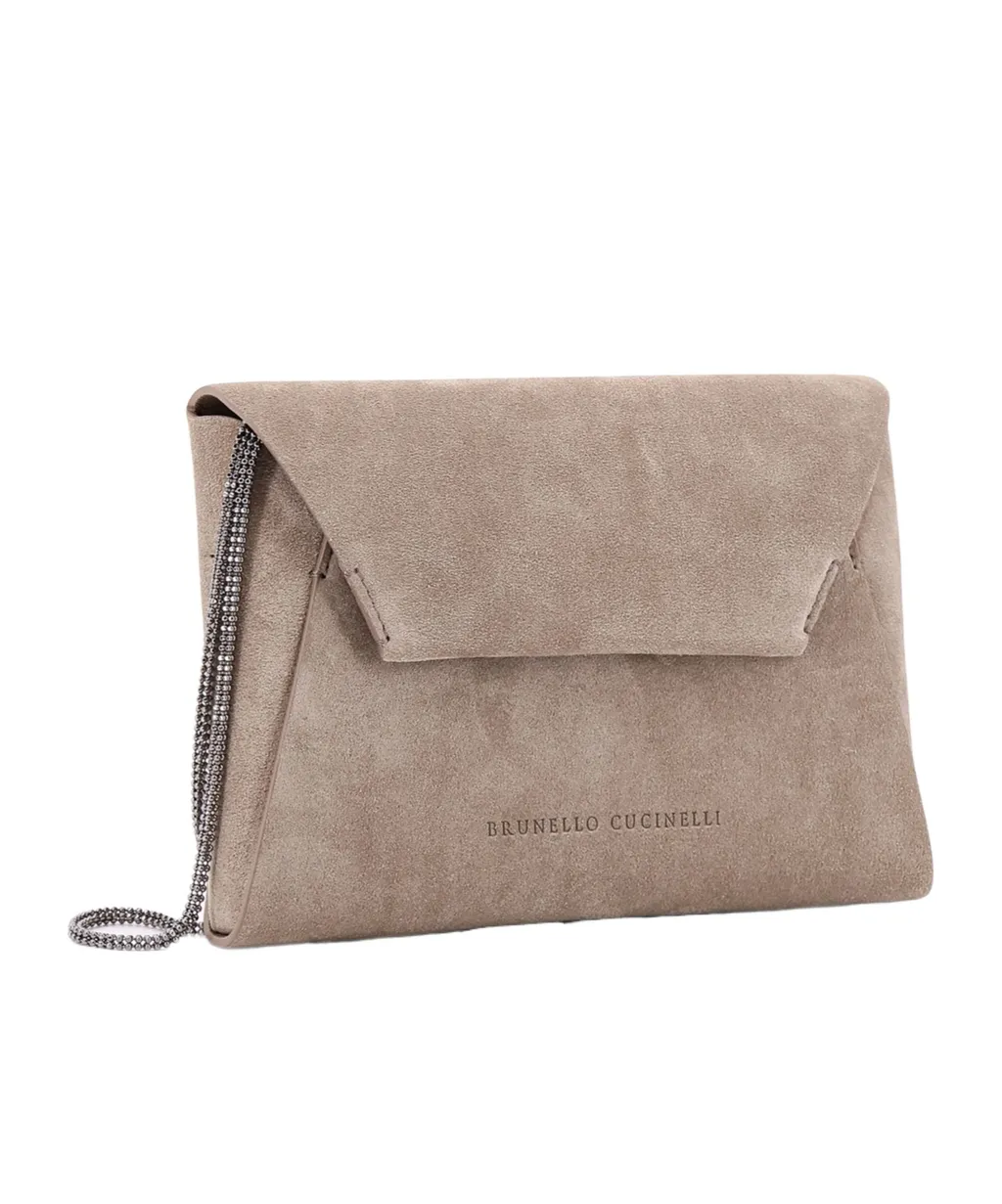 Brunello Cucinelli Logo Debossed Envelope Shoulder Bag