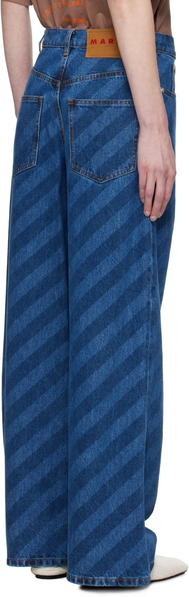 Marni Striped Wide Leg Jeans