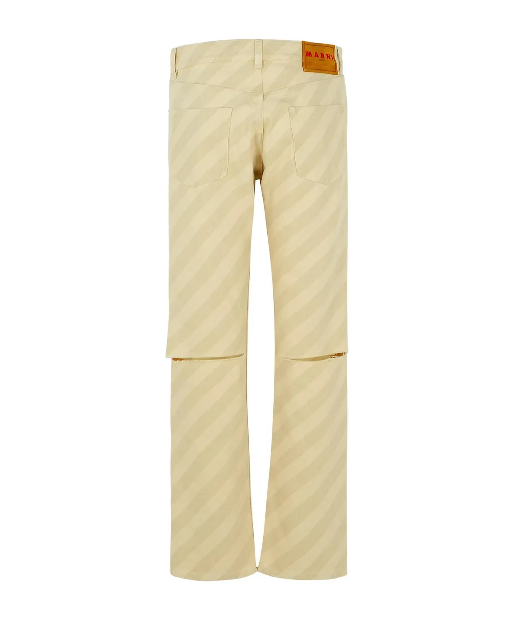 Marni Striped Straight Leg Jeans