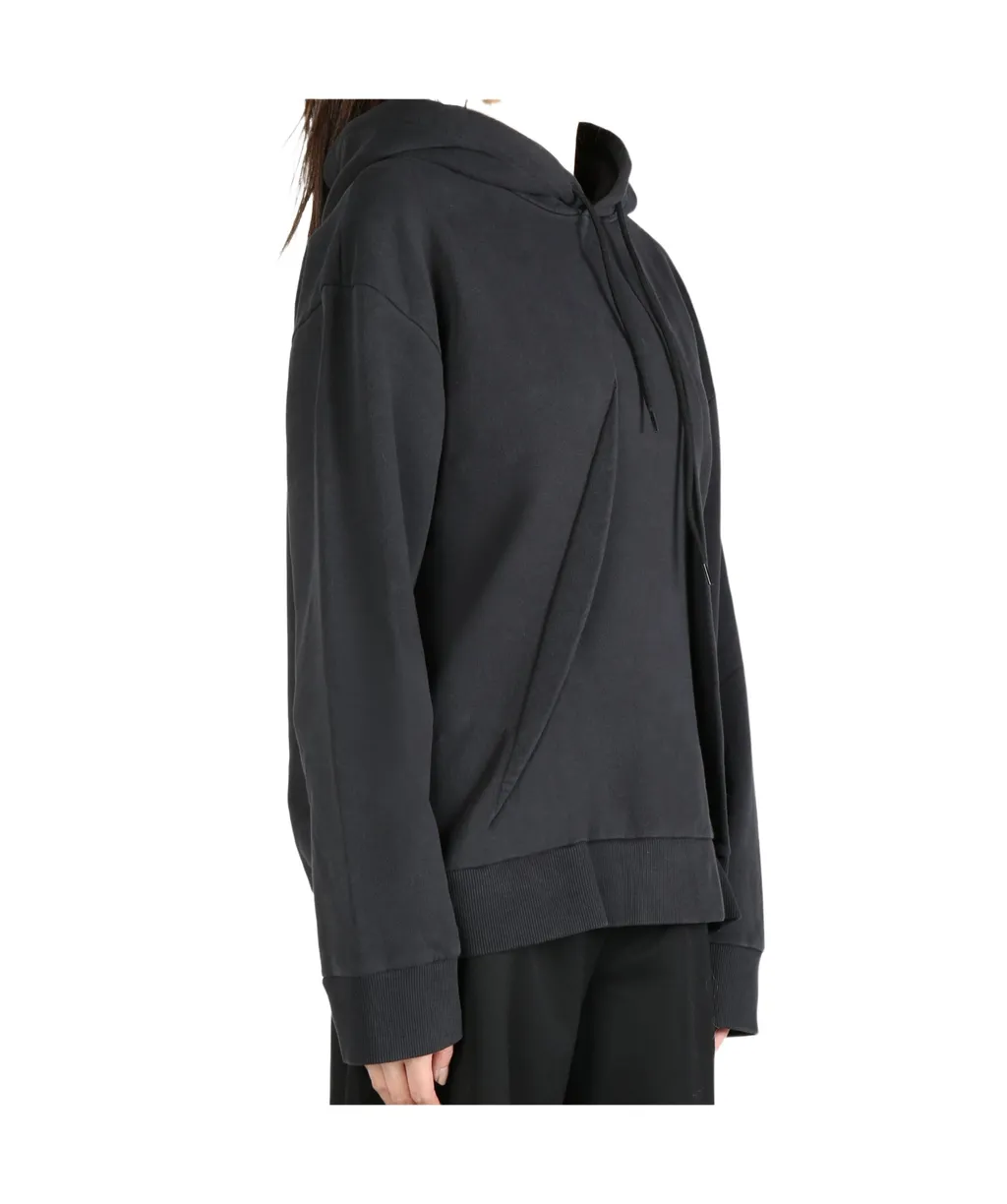 Mm6 Maison Margiela Pleat Detailed Drawstring Hoodie
