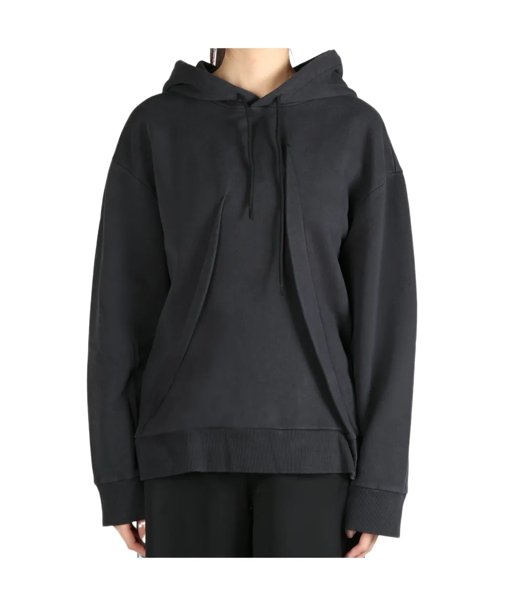 Mm6 Maison Margiela Pleat Detailed Drawstring Hoodie