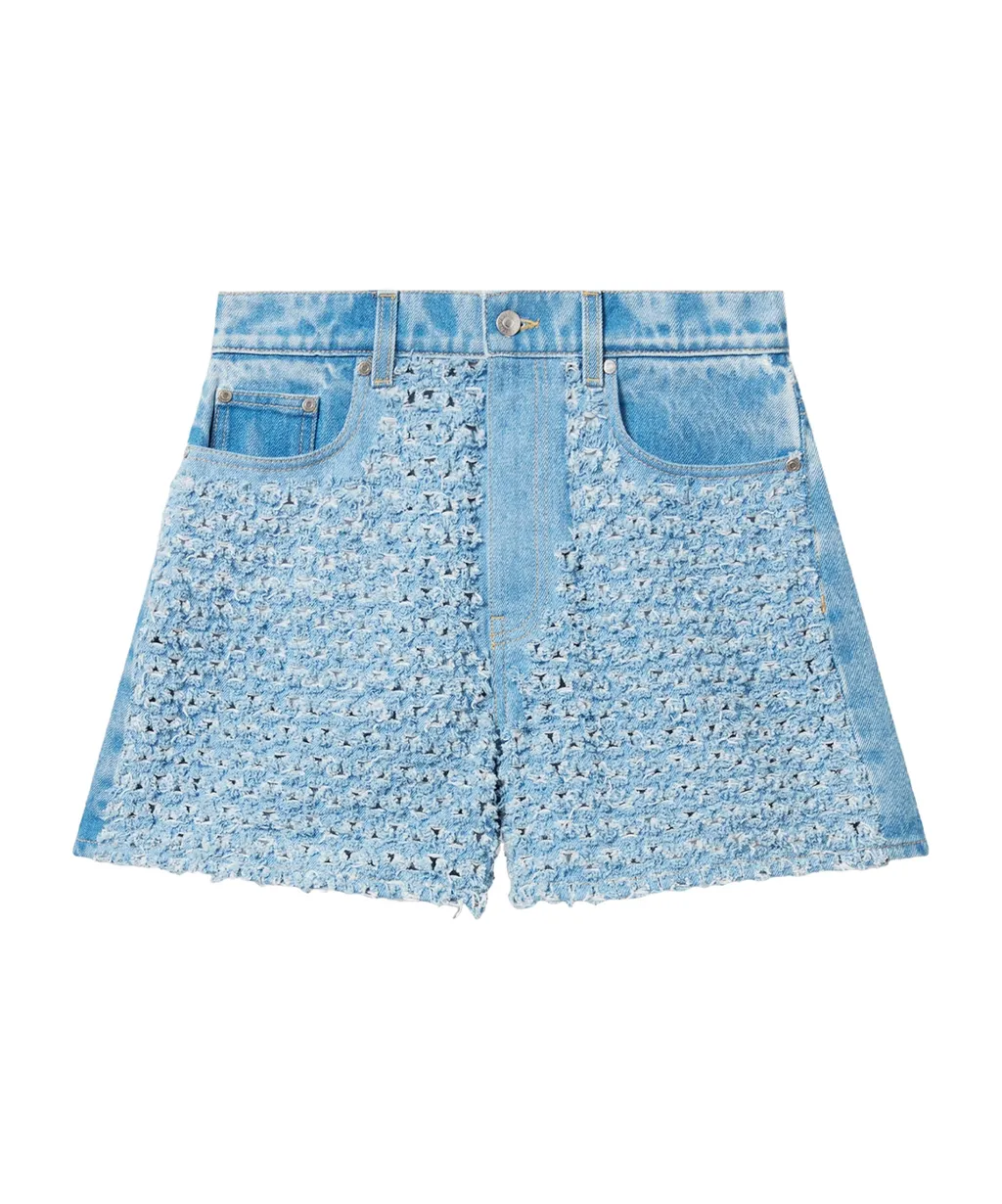 Stella Mccartney Mid-Rise Denim Bouclé Shorts