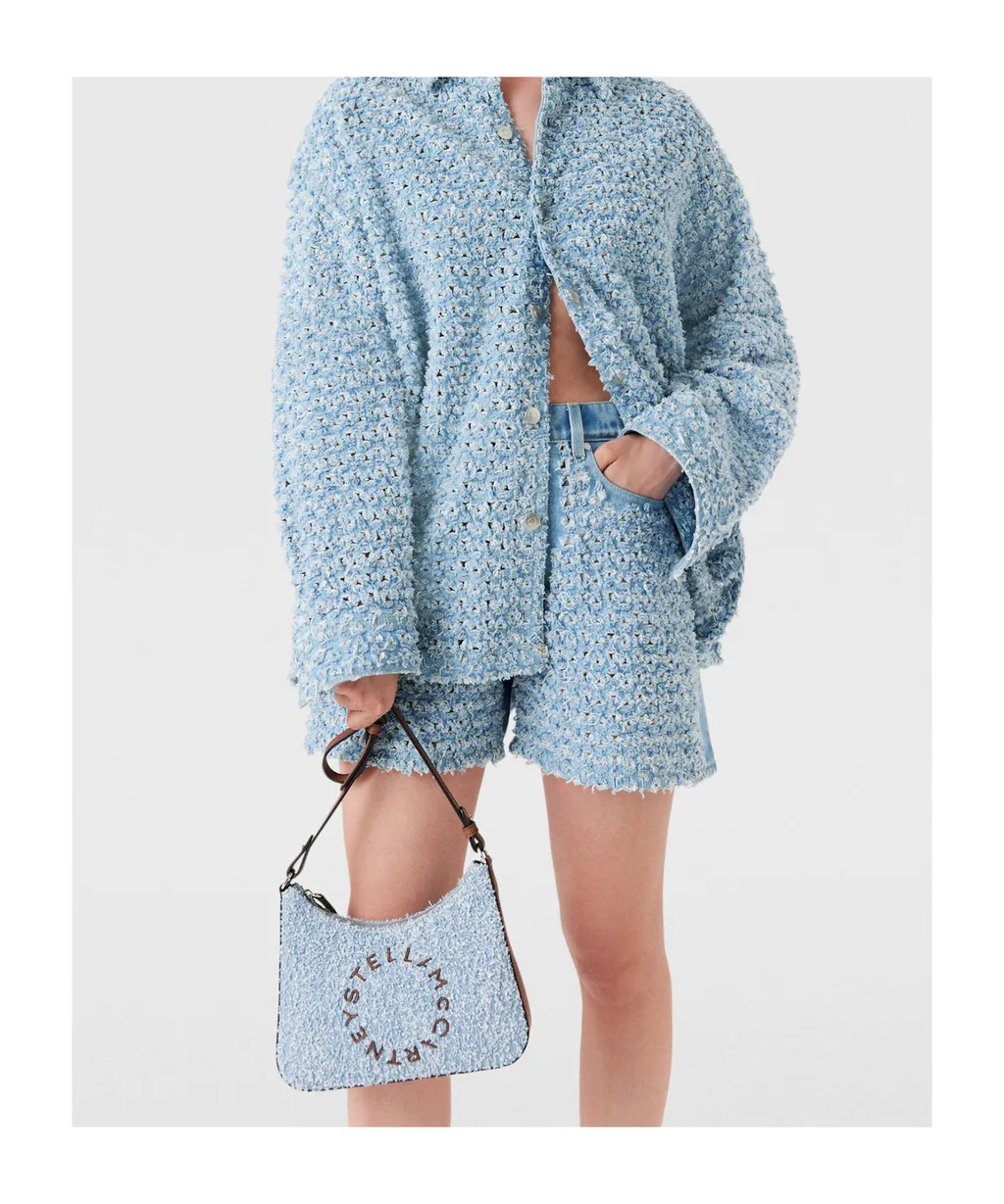 Stella Mccartney Mid-Rise Denim Bouclé Shorts