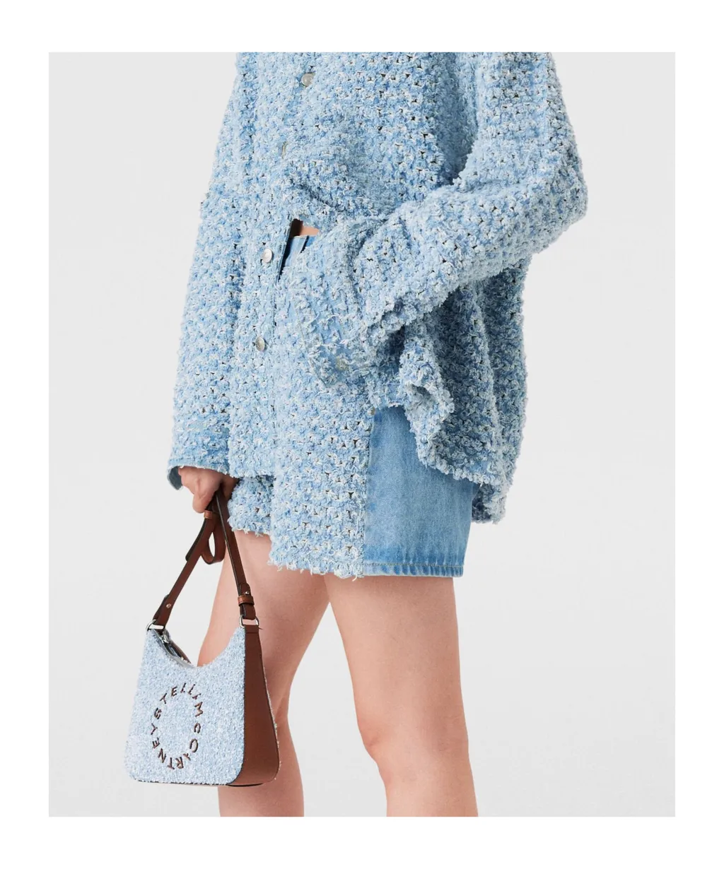 Stella Mccartney Mid-Rise Denim Bouclé Shorts