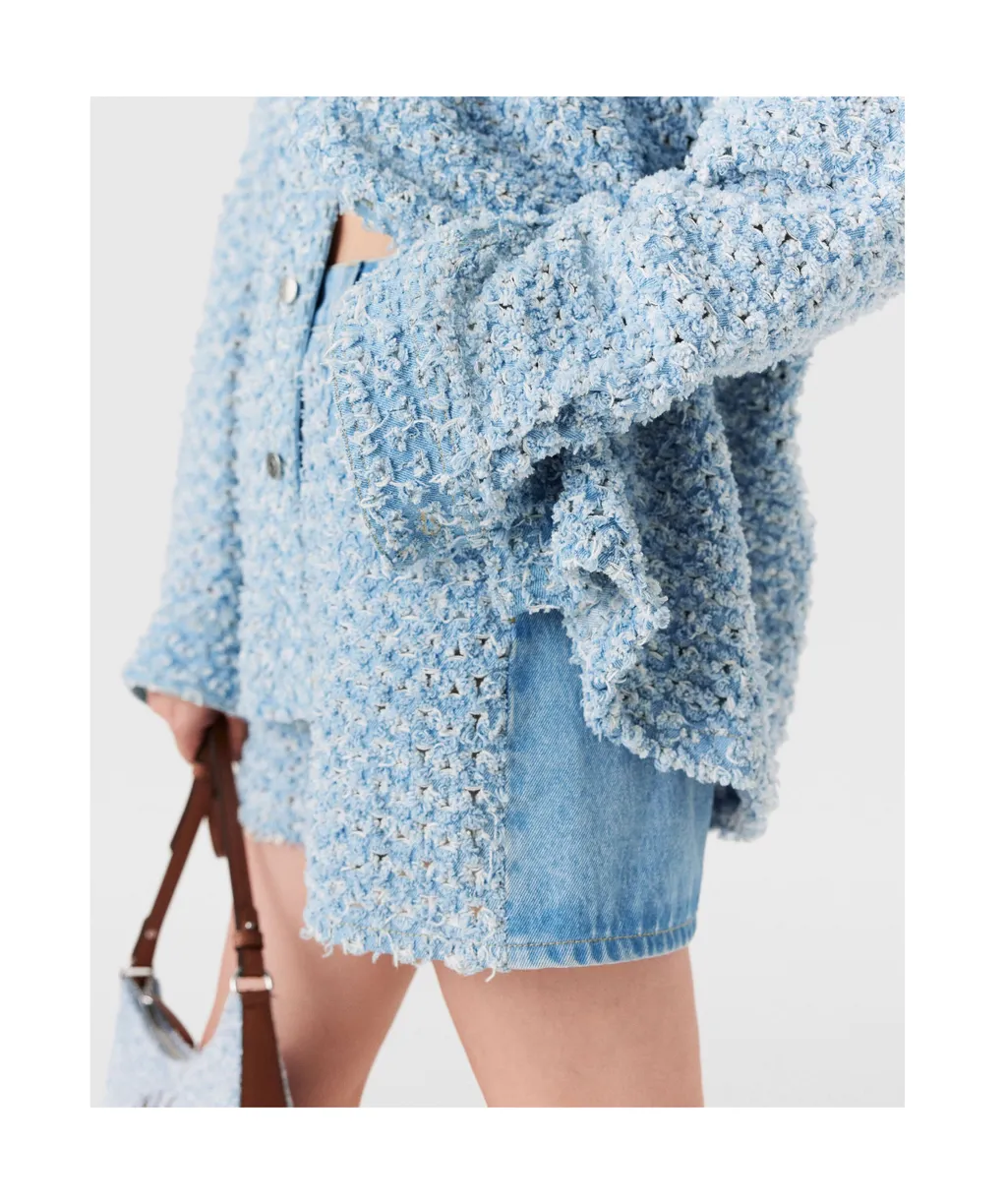 Stella Mccartney Mid-Rise Denim Bouclé Shorts