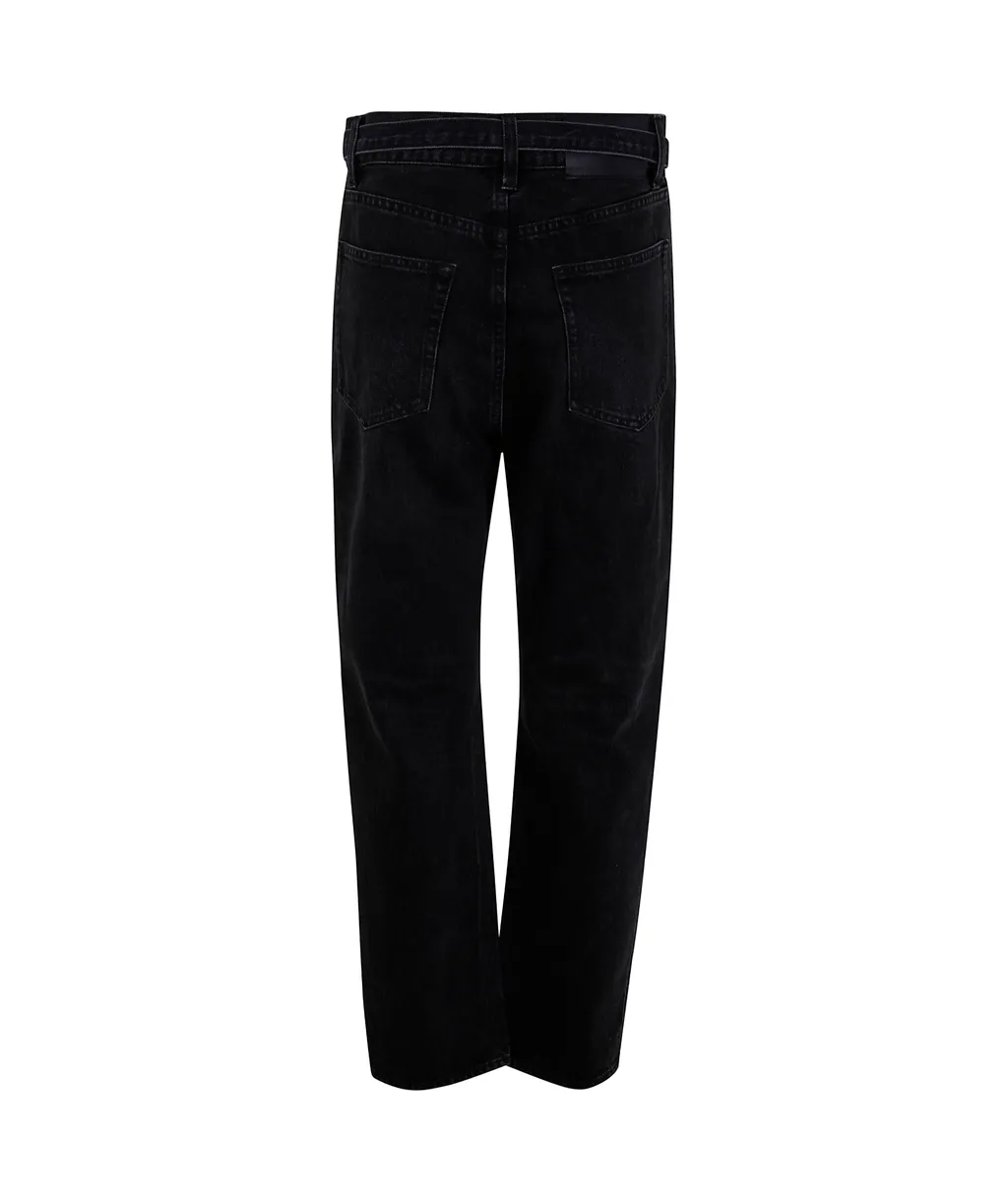 Belted Straight Jeans