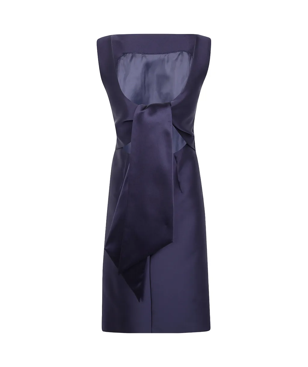 Alberta Ferretti Open Back Satin Mini Dress