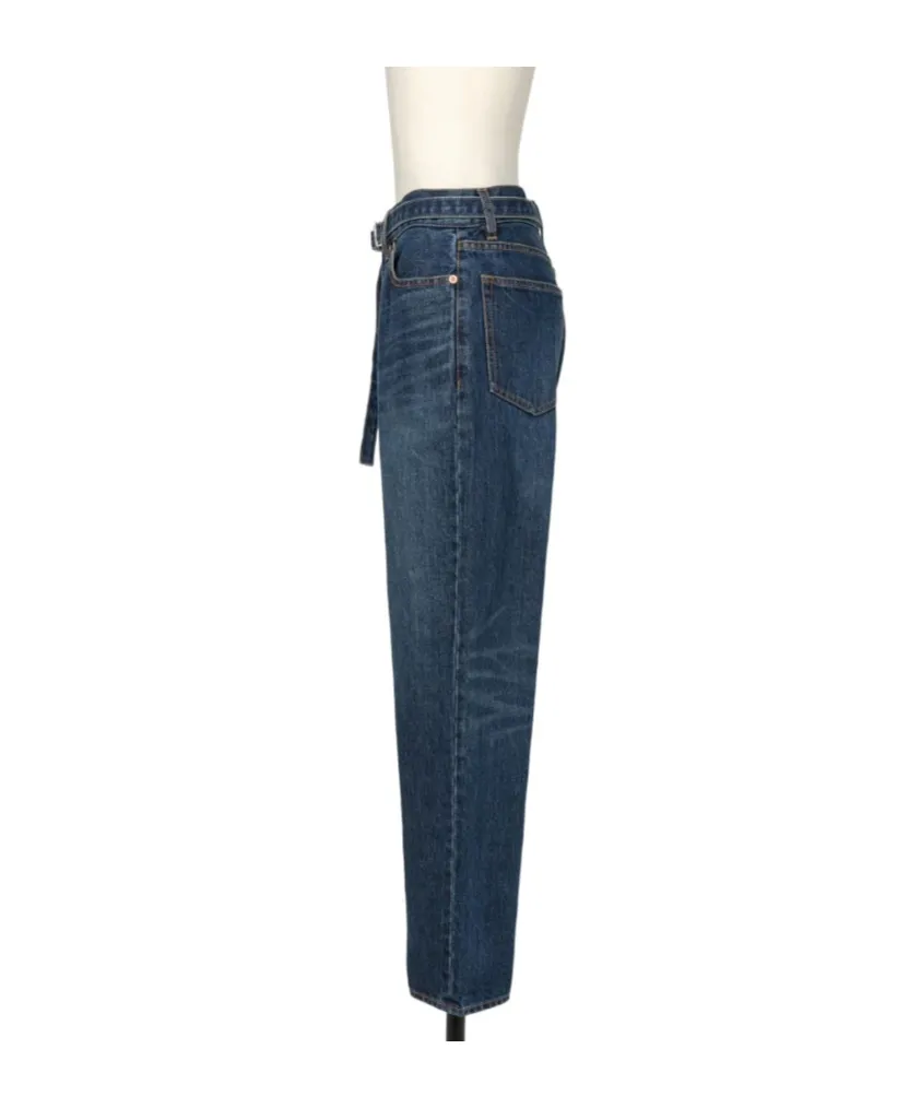 Belted Straight Jeans