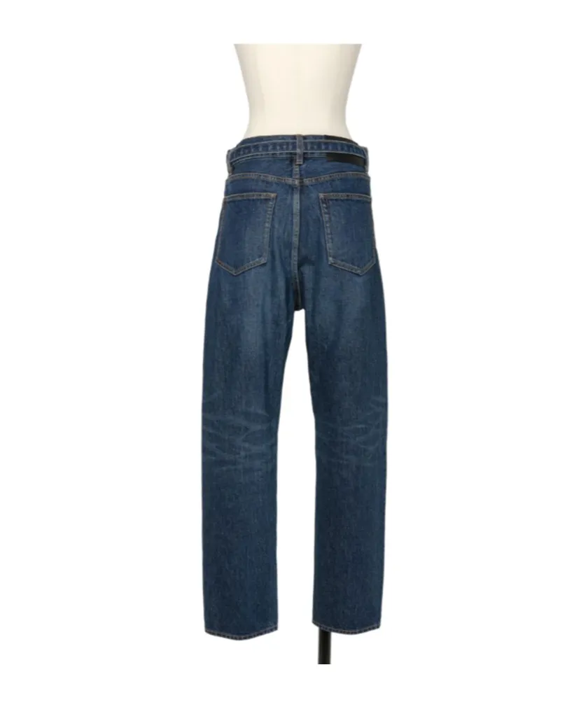 Belted Straight Jeans