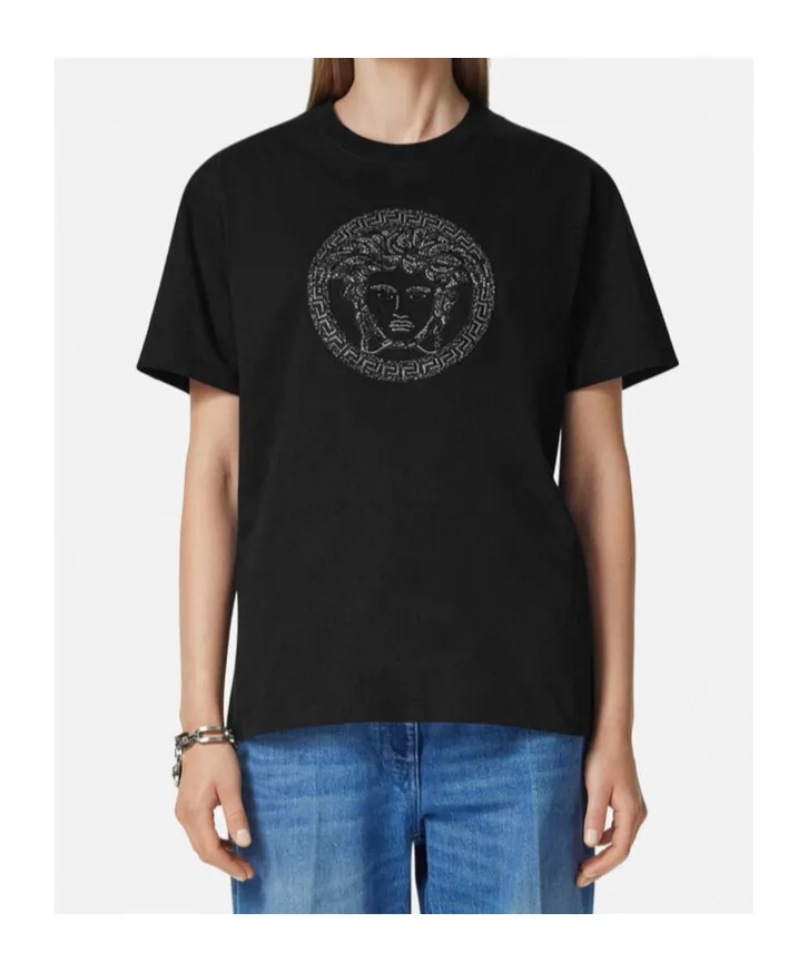 Versace Logo-Embellished Crewneck T-Shirt