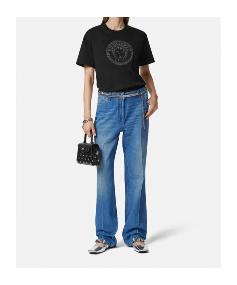 Versace Logo-Embellished Crewneck T-Shirt