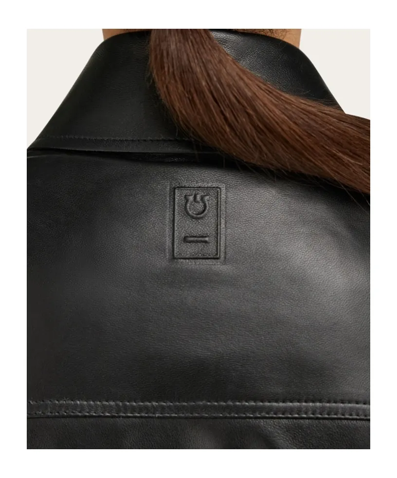 Long-Sleeved Leather Jacket