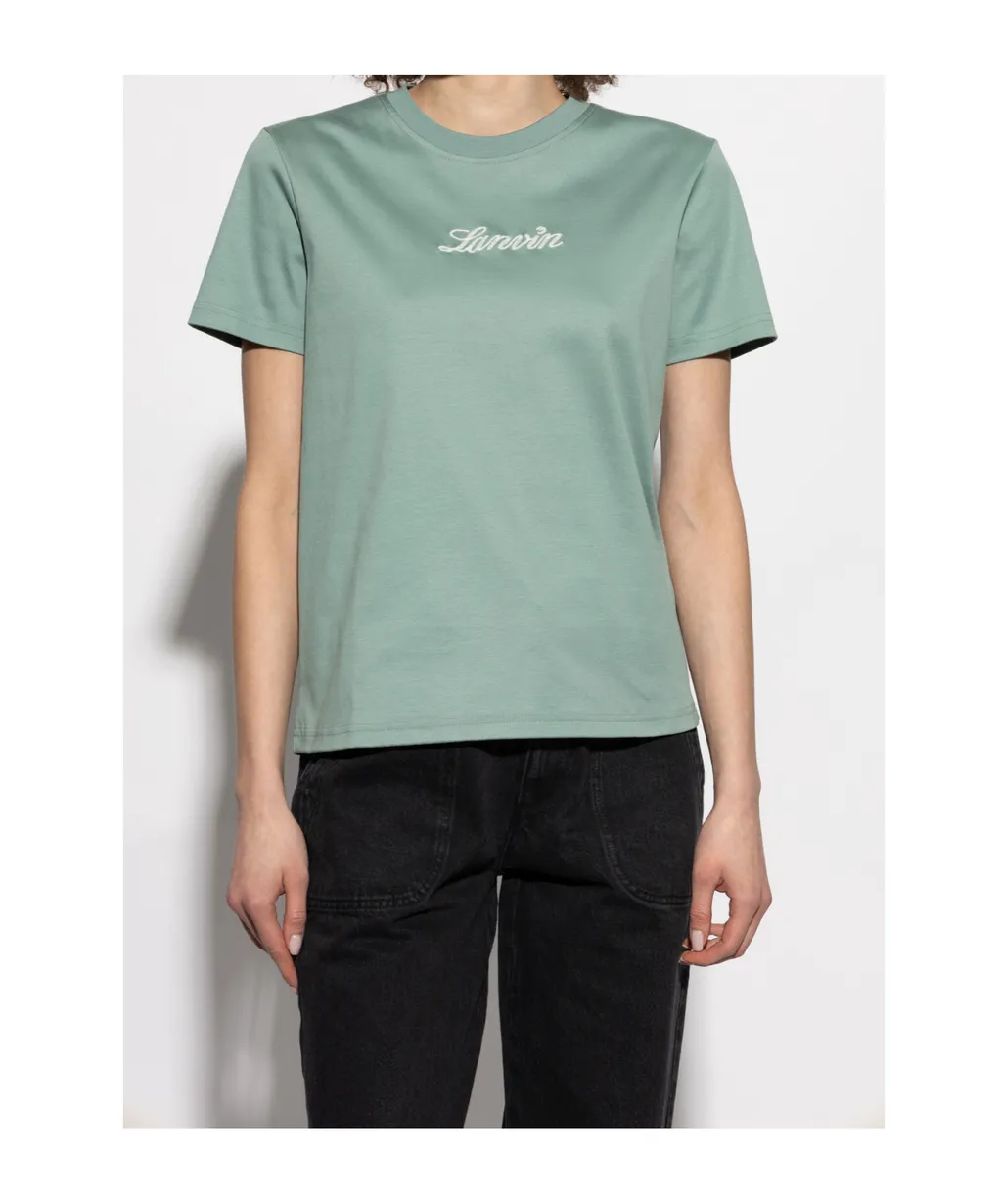 Lanvin Logo Embroidered Crewneck T-Shirt