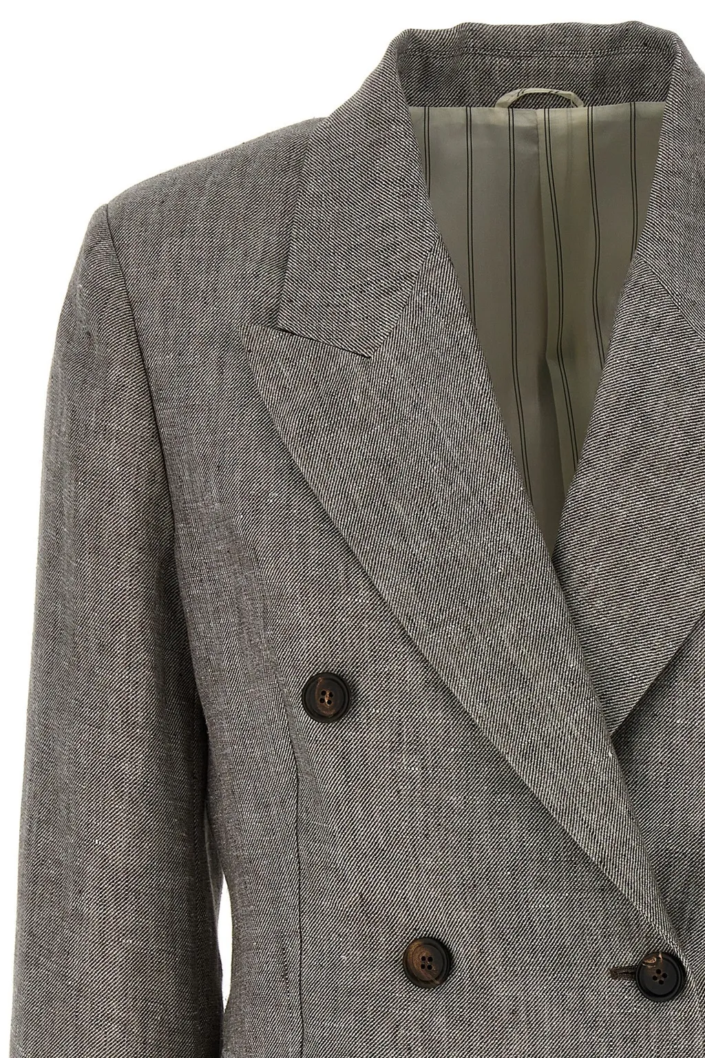 Brunello Cucinelli Double-Breasted Twill Blazer