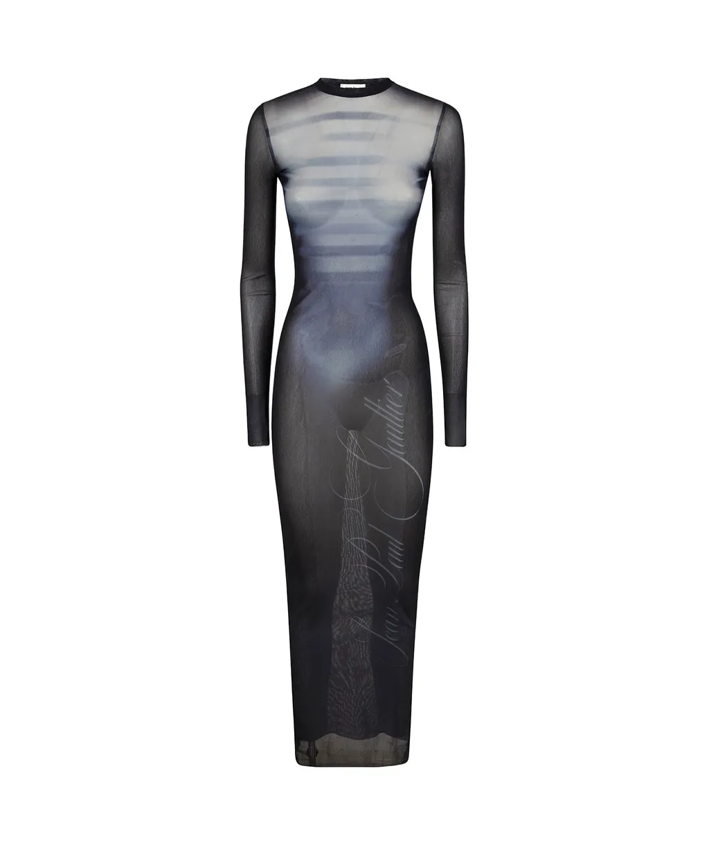 Mesh Round-Neck Dress