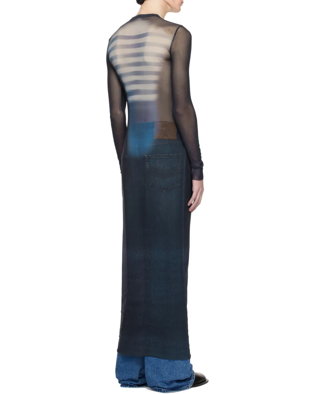 Mesh Round-Neck Dress