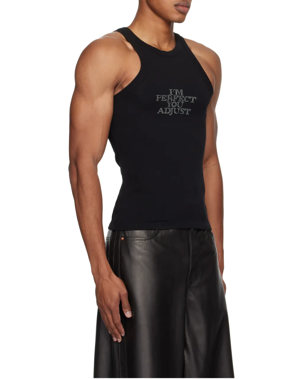 Embellished-Letter Tank Top