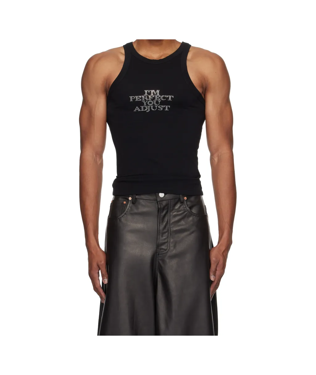 Embellished-Letter Tank Top