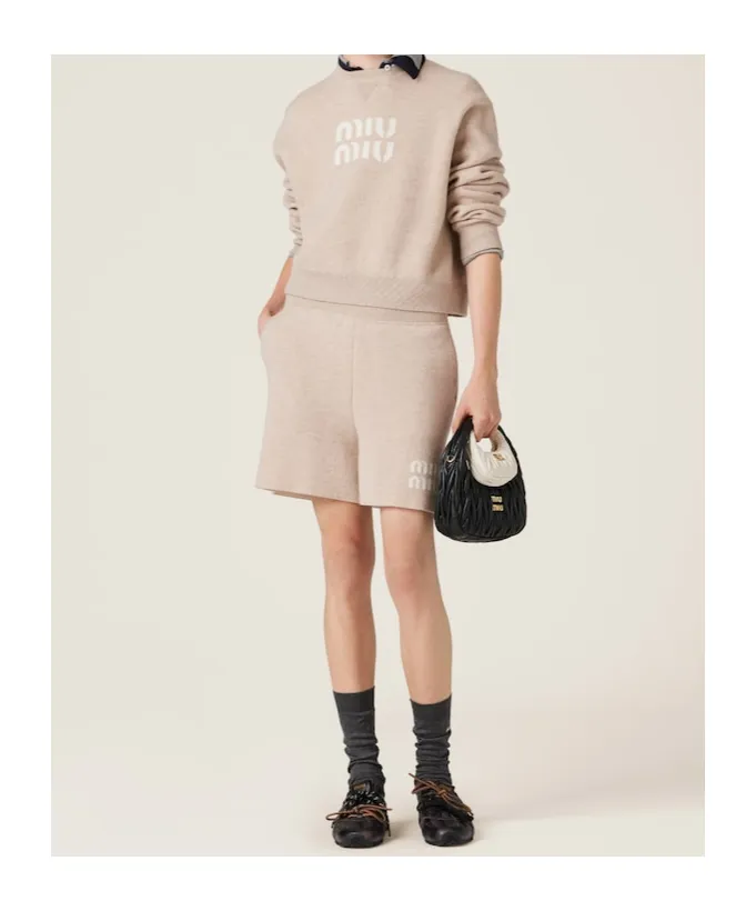 Miu Miu Logo-Intarsia Crewneck Jumper