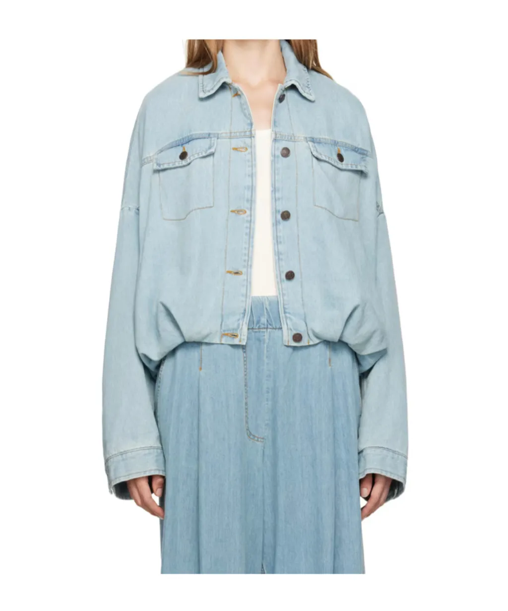 Long-Sleeved Denim Coat