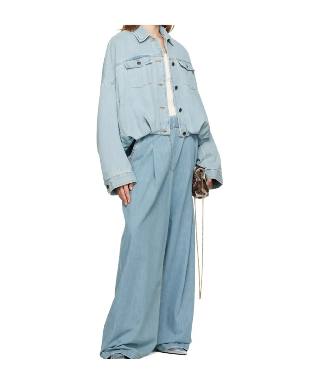 Long-Sleeved Denim Coat