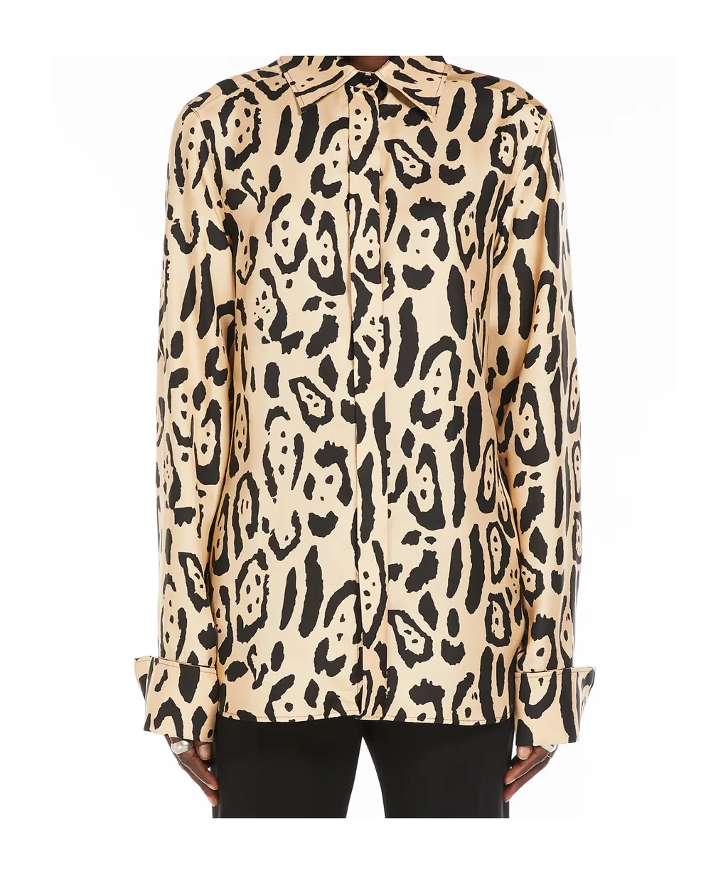 Sportmax Armony Animal Patterned Long-Sleeved Shirt