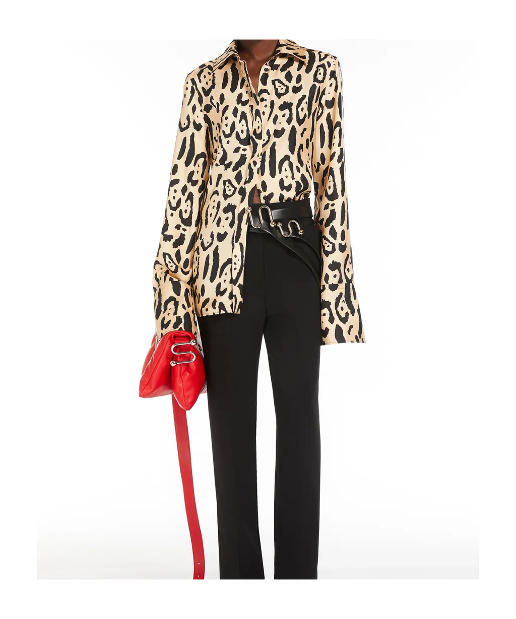 Sportmax Armony Animal Patterned Long-Sleeved Shirt