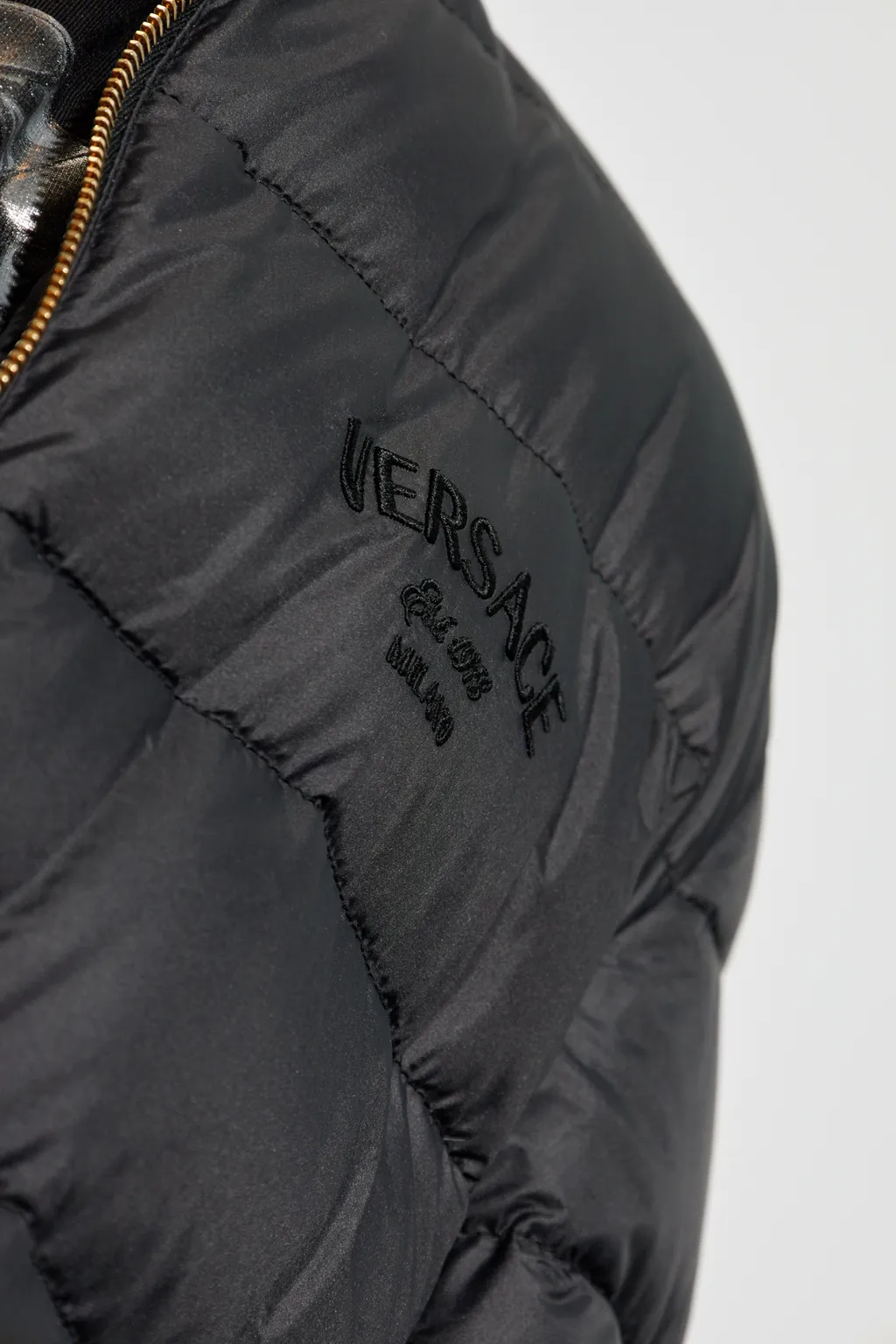 Versace Quilted Zipped Puffer Jacket