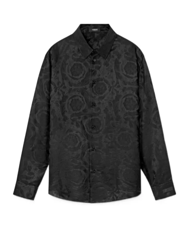 Versace Barocco-Jacquard Button-Up Shirt
