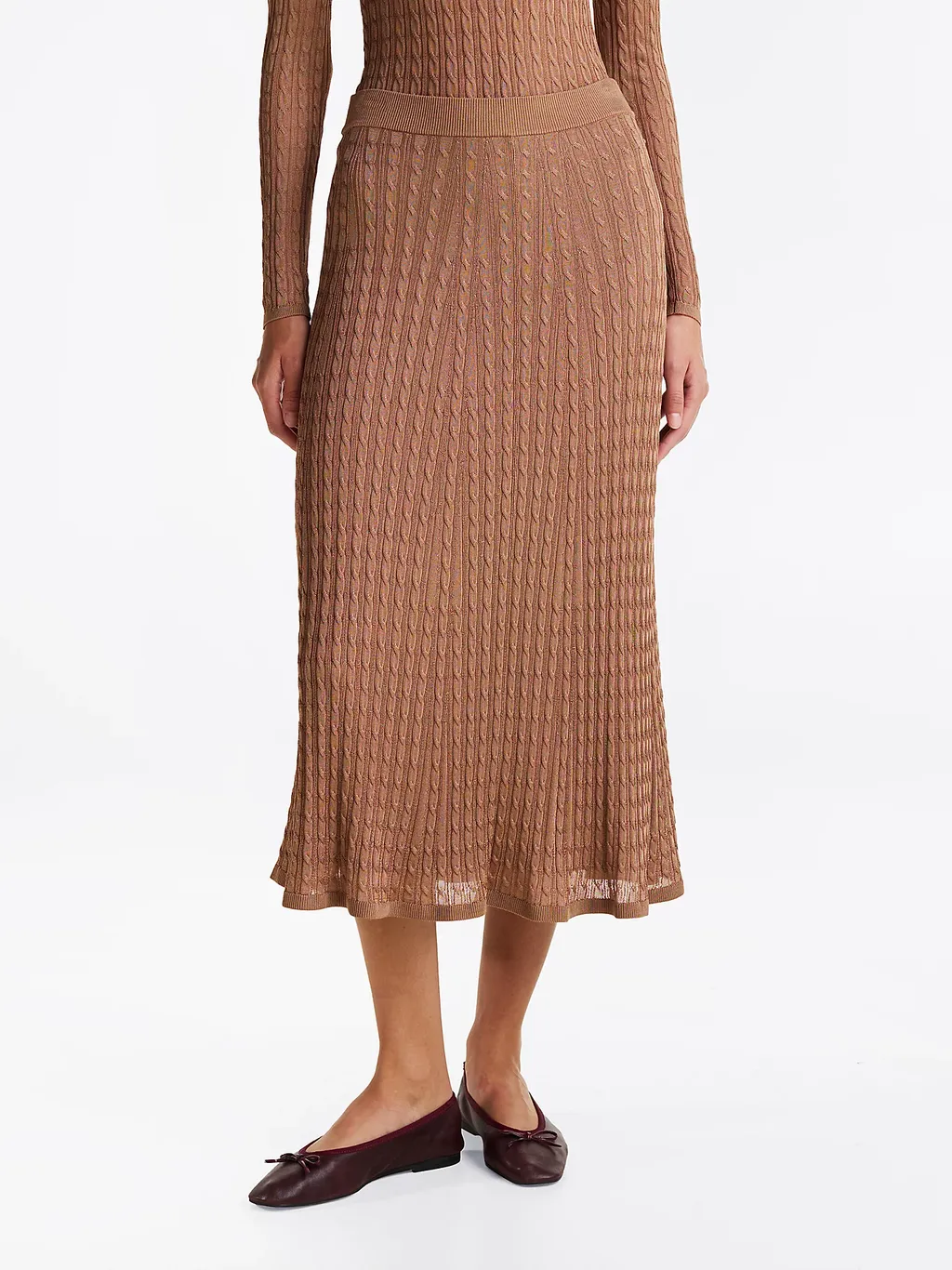 Coarse Knitted Mid-Length Skirt