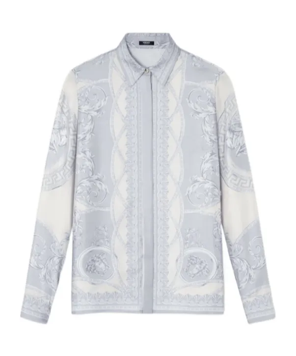 Versace Barocco-Printed Long-Sleeved Shirt