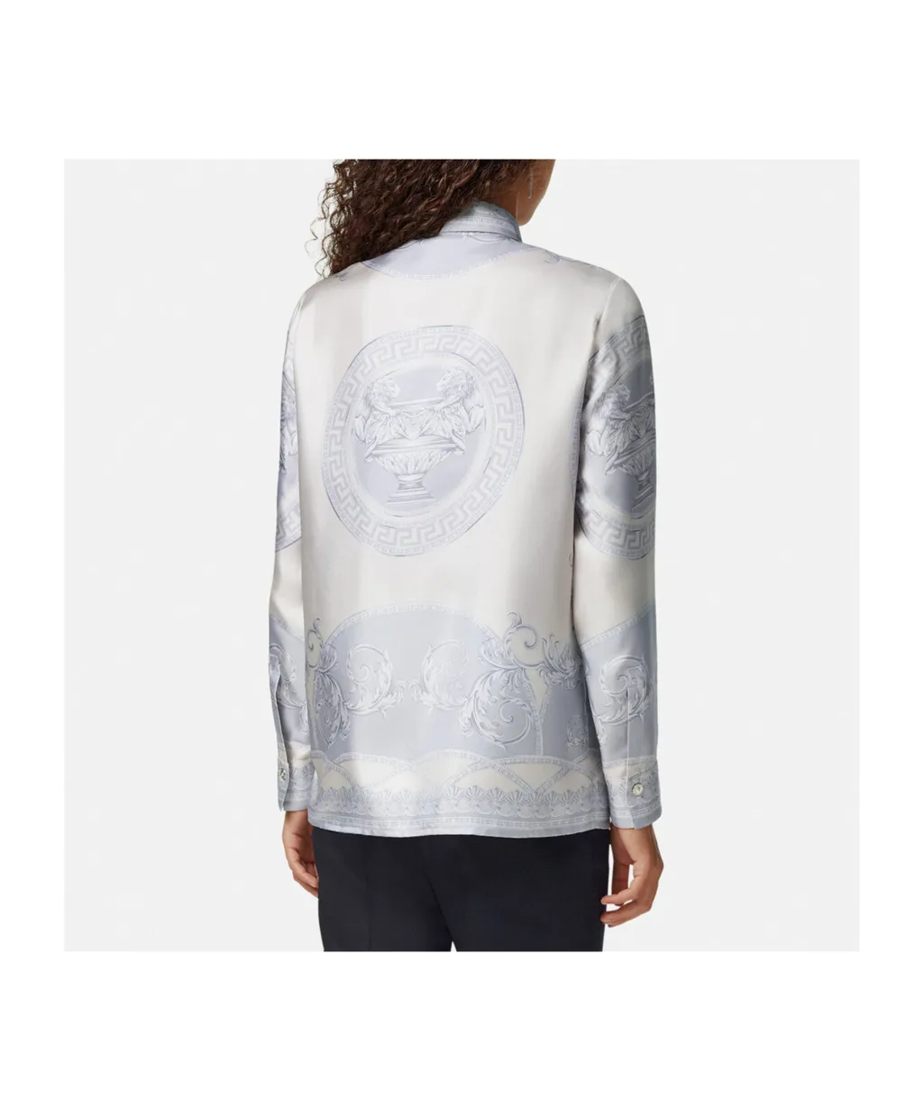 Versace Barocco-Printed Long-Sleeved Shirt