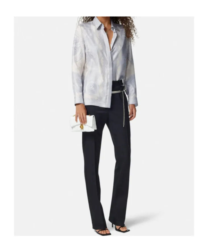 Versace Barocco-Printed Long-Sleeved Shirt