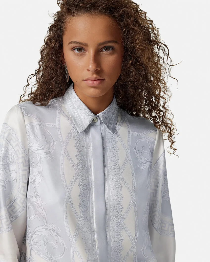 Versace Barocco-Printed Long-Sleeved Shirt