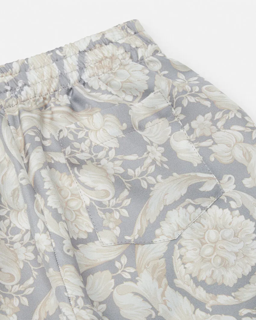 Versace Kids Barocco Printed Elastic Waist Shorts